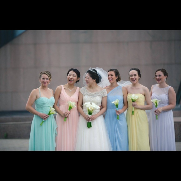 David’s Bridal One Shouldered Bridesmaids Dress - Picture 3 of 3
